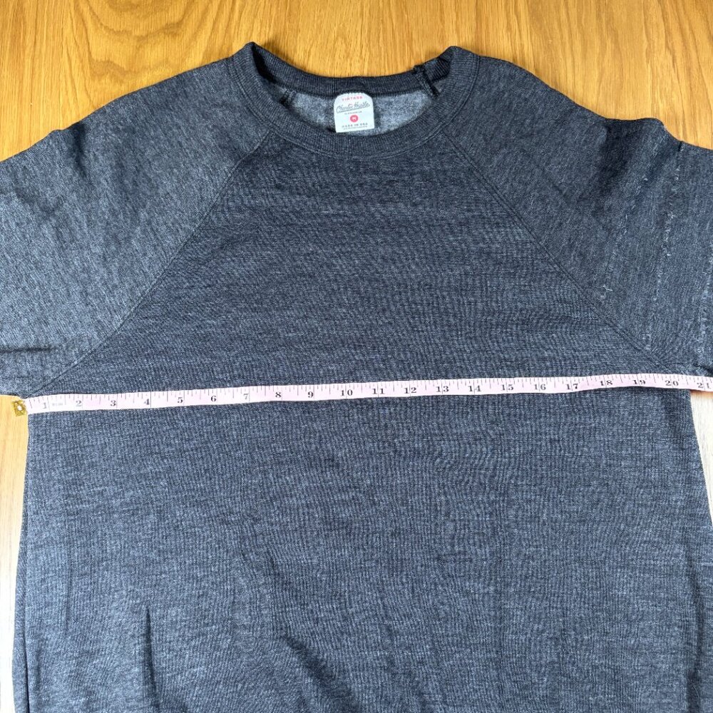 Charlie Hustle Vintage Raglan Sweatshirt Dark Heather‎ made is USA  – Size M - Picture 6 of 8